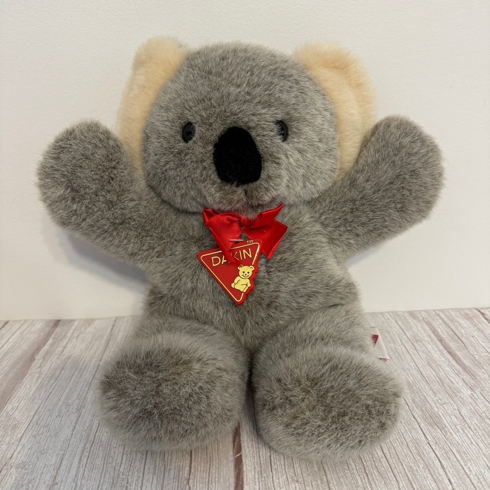 Dakin Cuddles 14" Koala Plush Stuffie Stuffy Toy with Red Bow Vtg 1988 80's